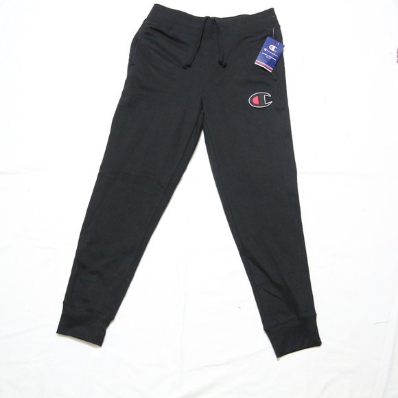 Champion Jogger Sweatpants Tapered Leg Big "C" Logo Black … - Picture 2 of 7